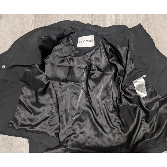 Stand Studio GRY Quilted Down Jacket Coat Black Size FR 32 US Small - Picture 2 of 9
